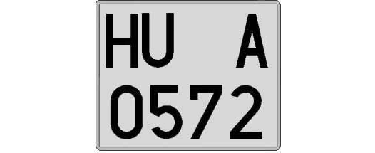 HU0572A matricula cuadrada