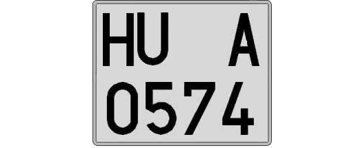 HU0574A matricula cuadrada