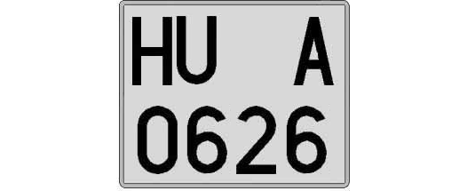 HU0626A matricula cuadrada