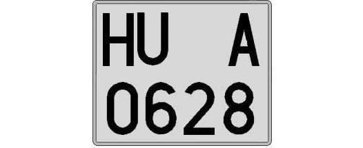 HU0628A matricula cuadrada