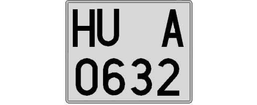 HU0632A matricula cuadrada