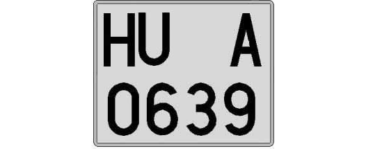 HU0639A matricula cuadrada