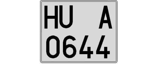 HU0644A matricula cuadrada