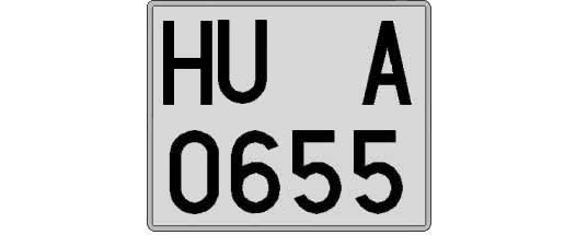 HU0655A matricula cuadrada