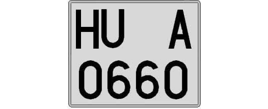 HU0660A matricula cuadrada