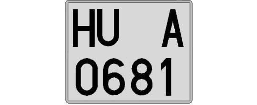 HU0681A matricula cuadrada