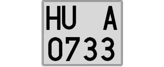 HU0733A matricula cuadrada