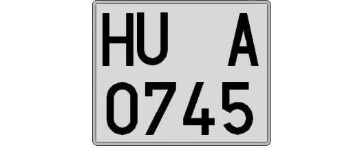 HU0745A matricula cuadrada