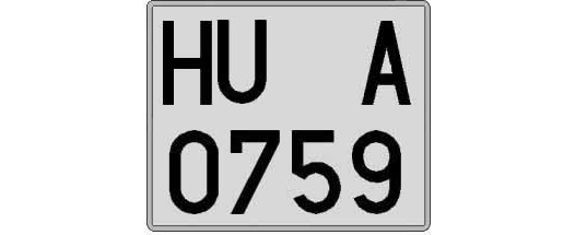 HU0759A matricula cuadrada