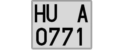HU0771A matricula cuadrada