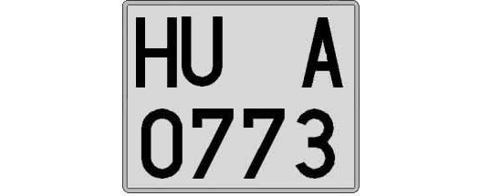 HU0773A matricula cuadrada