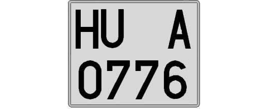 HU0776A matricula cuadrada