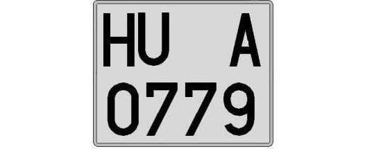 HU0779A matricula cuadrada