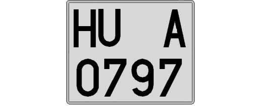 HU0797A matricula cuadrada