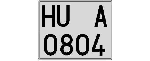 HU0804A matricula cuadrada