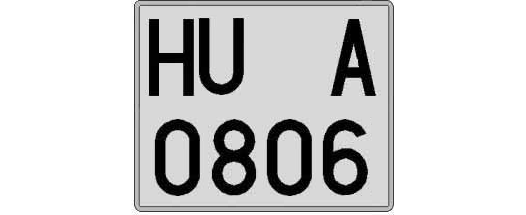 HU0806A matricula cuadrada