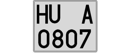 HU0807A matricula cuadrada