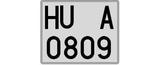 HU0809A matricula cuadrada