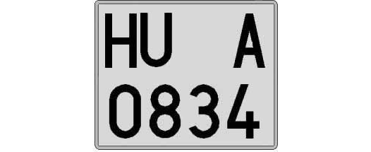 HU0834A matricula cuadrada