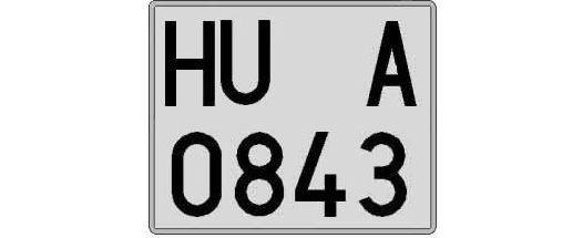 HU0843A matricula cuadrada