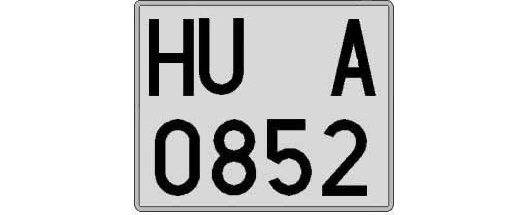 HU0852A matricula cuadrada