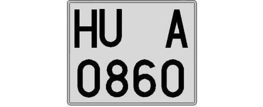 HU0860A matricula cuadrada