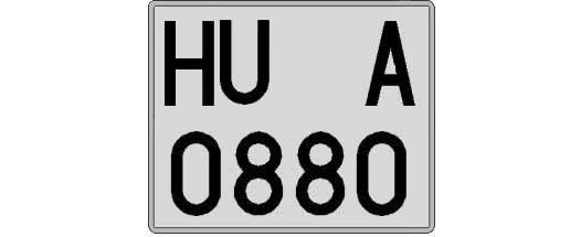 HU0880A matricula cuadrada