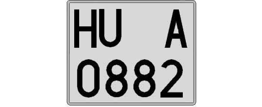 HU0882A matricula cuadrada