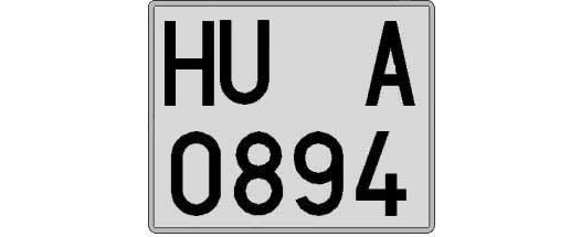 HU0894A matricula cuadrada
