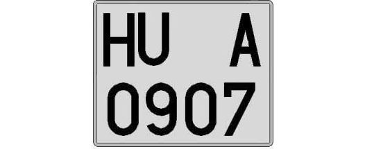 HU0907A matricula cuadrada