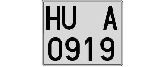 HU0919A matricula cuadrada