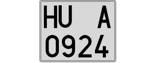 HU0924A matricula cuadrada