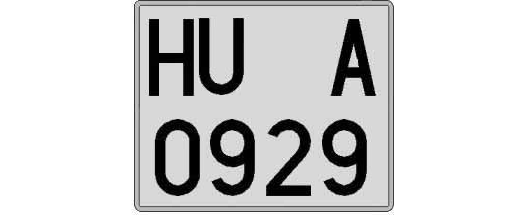 HU0929A matricula cuadrada