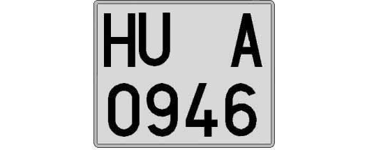 HU0946A matricula cuadrada