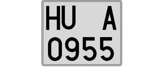 HU0955A matricula cuadrada
