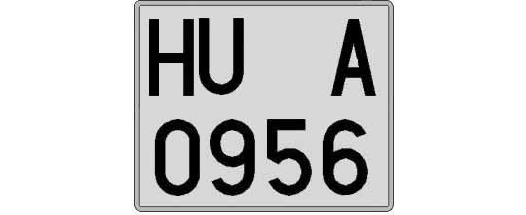 HU0956A matricula cuadrada
