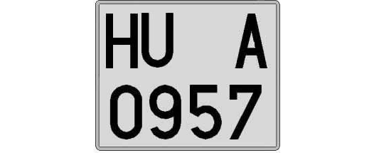 HU0957A matricula cuadrada