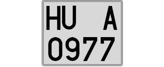 HU0977A matricula cuadrada