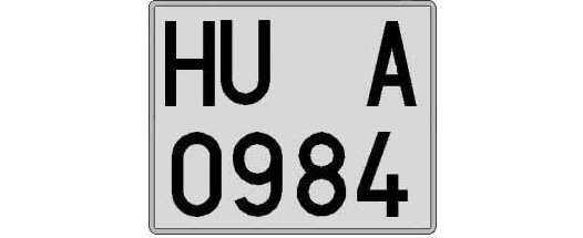 HU0984A matricula cuadrada
