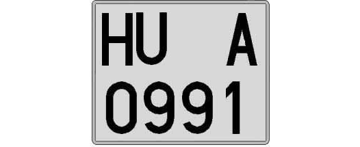 HU0991A matricula cuadrada