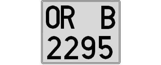 OR2295B matricula cuadrada