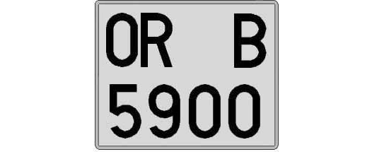 OR5900B matricula cuadrada