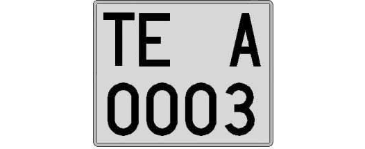 TE0003A matricula cuadrada