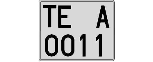 TE0011A matricula cuadrada