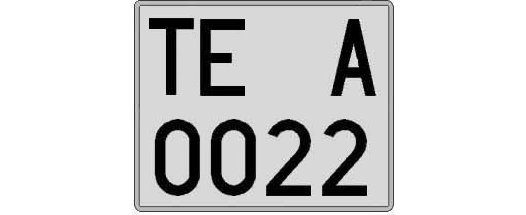 TE0022A matricula cuadrada