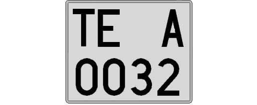 TE0032A matricula cuadrada