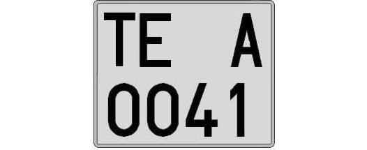 TE0041A matricula cuadrada