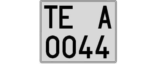 TE0044A matricula cuadrada