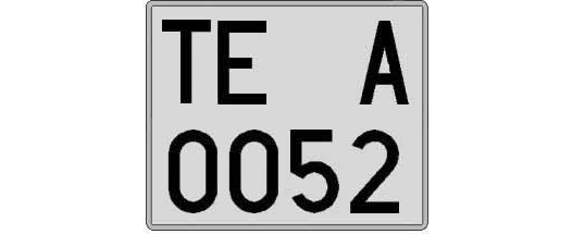 TE0052A matricula cuadrada