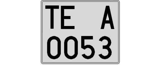 TE0053A matricula cuadrada